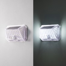 Brilagi - LED Solárne nástenné svietidlo so senzorom WALLIE LED/4W/3,7V 6500K IP65 strieborná