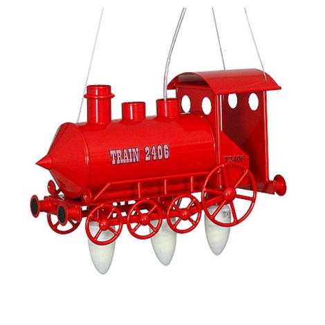 Detský luster lokomotíva - červená