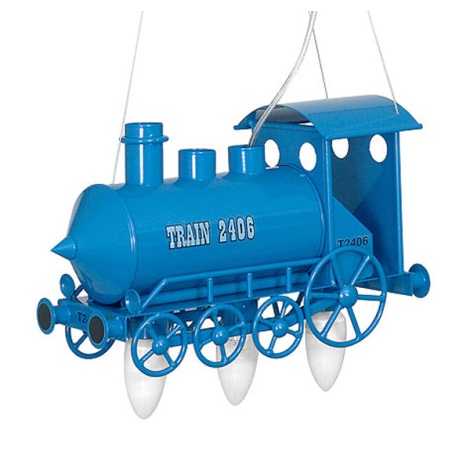 Detský luster lokomotíva - modrá