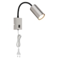 Globo - Flexibilná nástenná lampa 1xGU10/25W/230V čierna/chróm