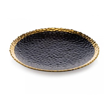 Jedálenský tanier KATI 25 cm čierna/zlatá