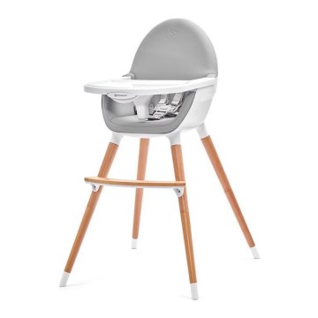 KINDERKRAFT - Detská jedálenská stolička FINI šedá/biela