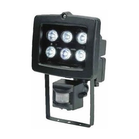 LED Reflektor T304 6xLED/6W/230V čierny, s PIR čidlom