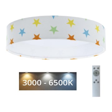 LED Stmievateľné detské stropné svietidlo SMART GALAXY KIDS LED/24W/230V 3000-6500K hviezdičky pestrofarebná + diaľkové ovládanie