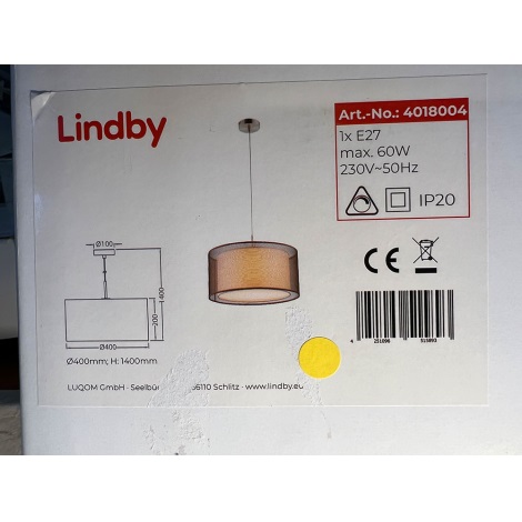 Lindby - Luster na lanku NICA 1xE27/60W/230V