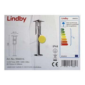 Lindby - Vonkajšia lampa ERINA 1xE27/60W/230V IP44
