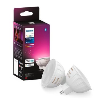 SADA 2x LED RGBW Stmievateľná žiarovka Philips Hue White And Color Ambiance GU5,3/MR16/6,3W/12V 2000-6500K