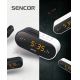 Sencor - Rádiobudík s LED displejom a projektorom 5W/230V čierna