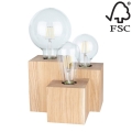 Stolná lampa VINCENT 3xE27/15W/230V dub – FSC certifikované