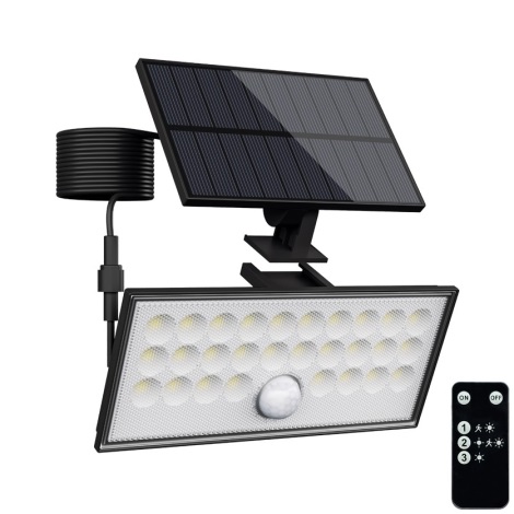 Top Light - LED Solárny nástenný reflektor so senzorom HELEON VARIO LED/8W/3,7V IP65 4000K + diaľkové ovládanie