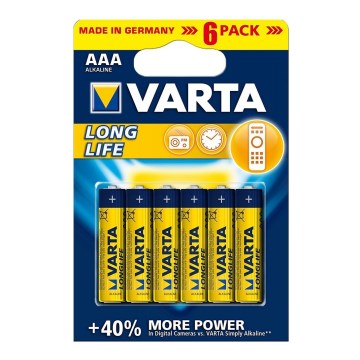 Varta 4103 - 6 ks Alkalické batérie LONGLIFE EXTRA AAA 1,5V