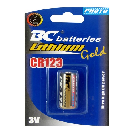 1 ks Líthiová batéria CR123 GOLD 3V
