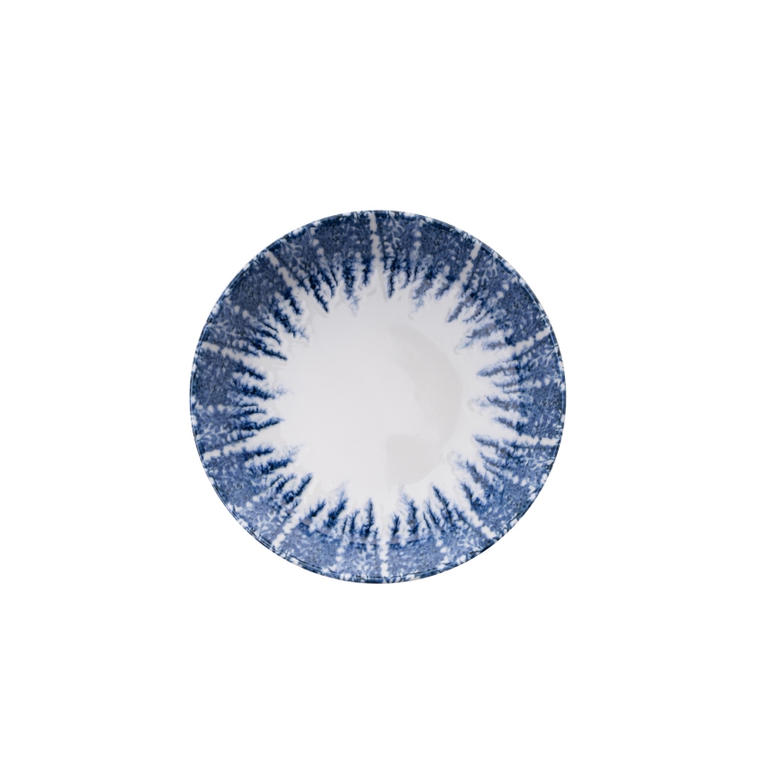 12-dielna jedálenská súprava, biela/modrá, porcelán