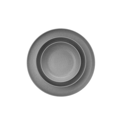 12-dielna jedálenská súprava, sivá/porcelán