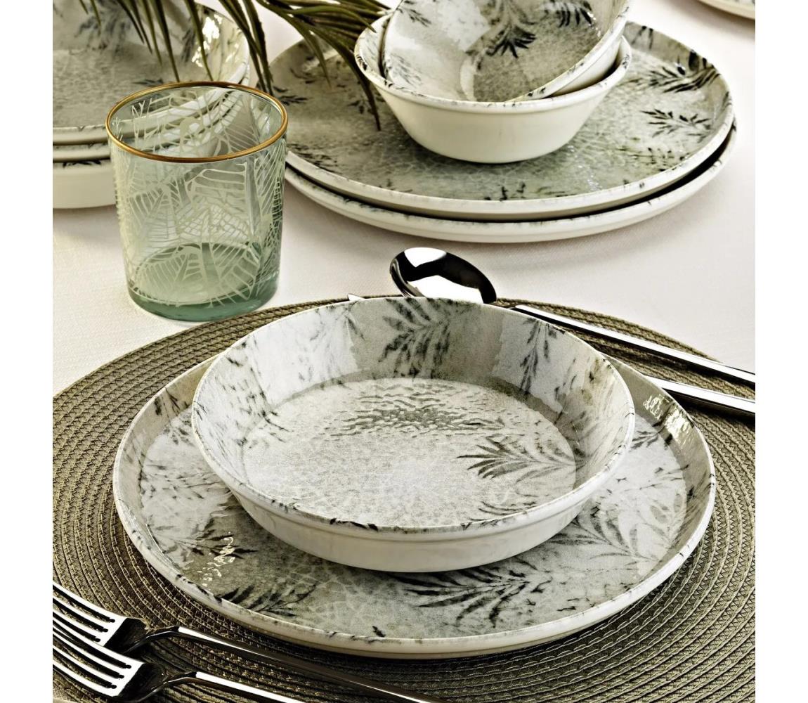 12-dielna jedálenská súprava, sivá, porcelán 430KSV8962