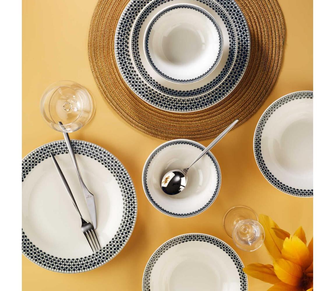 12-dielna jedálenská súprava z porcelánu, biela/čierna 868ARY1137