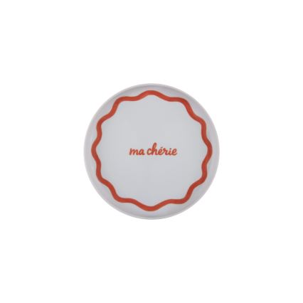 12-dielna jedálenská súprava z porcelánu — červená/modrá/biela