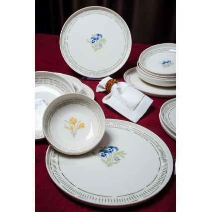 18-dielna jedálenská sada biela/pestrofarebná/porcelán
