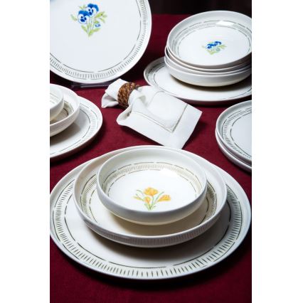 18-dielna jedálenská sada biela/pestrofarebná/porcelán