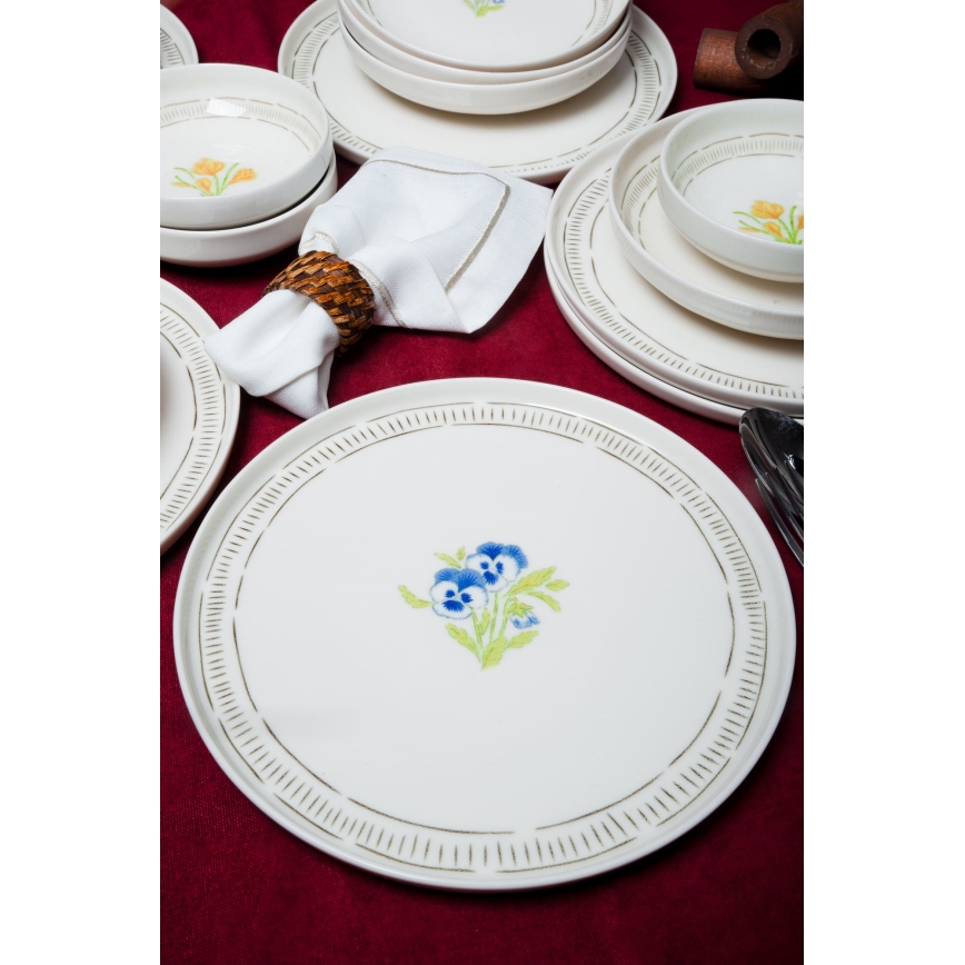 18-dielna jedálenská sada biela/pestrofarebná/porcelán