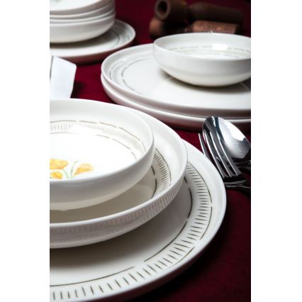 18-dielna jedálenská sada biela/pestrofarebná/porcelán