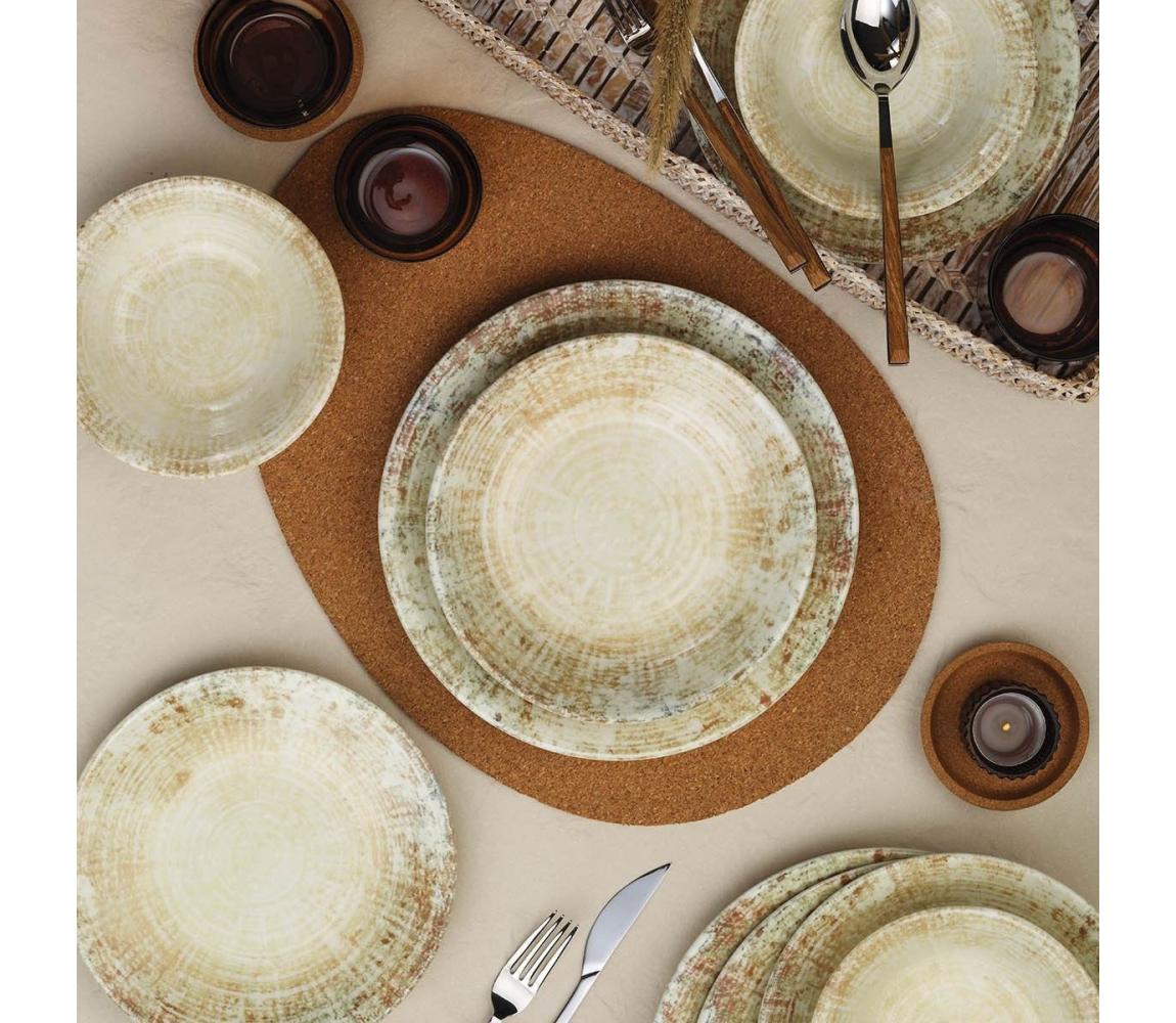 18-dielna jedálenská sada krémová/hnedá/porcelán 710KTP9758