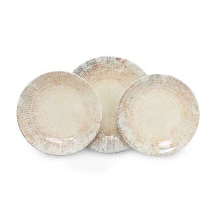 18-dielna jedálenská sada krémová/hnedá/porcelán