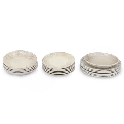 18-dielna jedálenská sada krémová/hnedá/porcelán