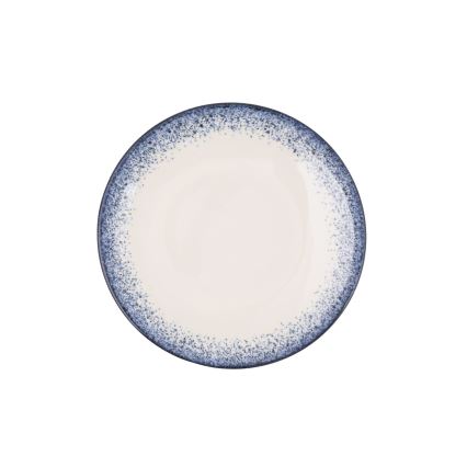 18-dielna jedálenská súprava, biela/modrá, porcelán