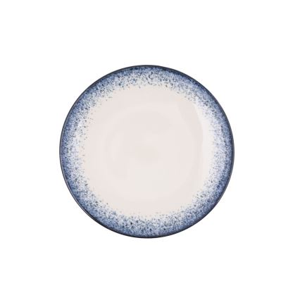 18-dielna jedálenská súprava, biela/modrá, porcelán