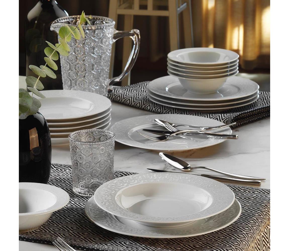 18-dielna jedálenská súprava, biela/porcelán 719KTP9772