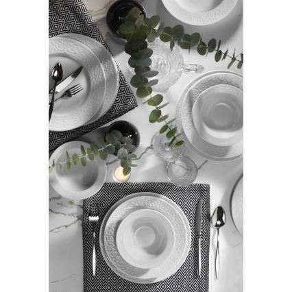 18-dielna jedálenská súprava, biela/porcelán