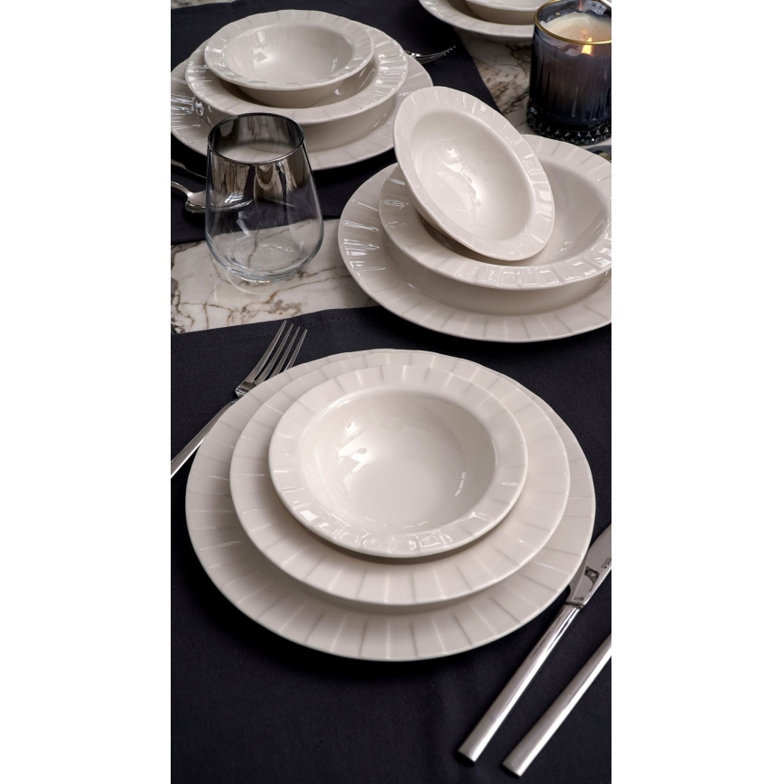 18-dielna jedálenská súprava biela/porcelán