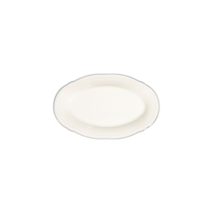 18-dielna jedálenská súprava, krémová/strieborná/porcelán