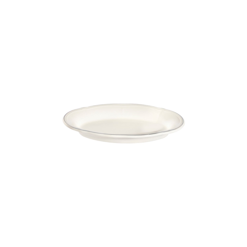 18-dielna jedálenská súprava, krémová/strieborná/porcelán