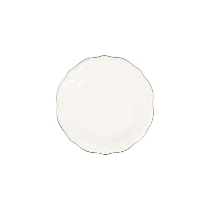 18-dielna jedálenská súprava, krémová/strieborná/porcelán
