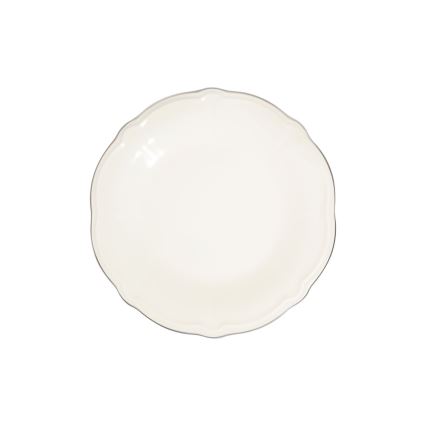 18-dielna jedálenská súprava, krémová/strieborná/porcelán