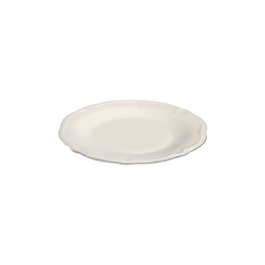 18-dielna jedálenská súprava, krémová/strieborná/porcelán