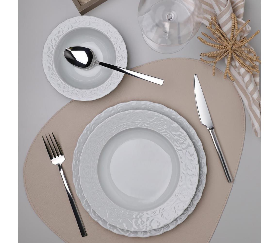18-dielna jedálenská súprava z bieleho porcelánu 719KTP9780