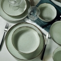 18-dielna jedálenská súprava zelená/porcelán