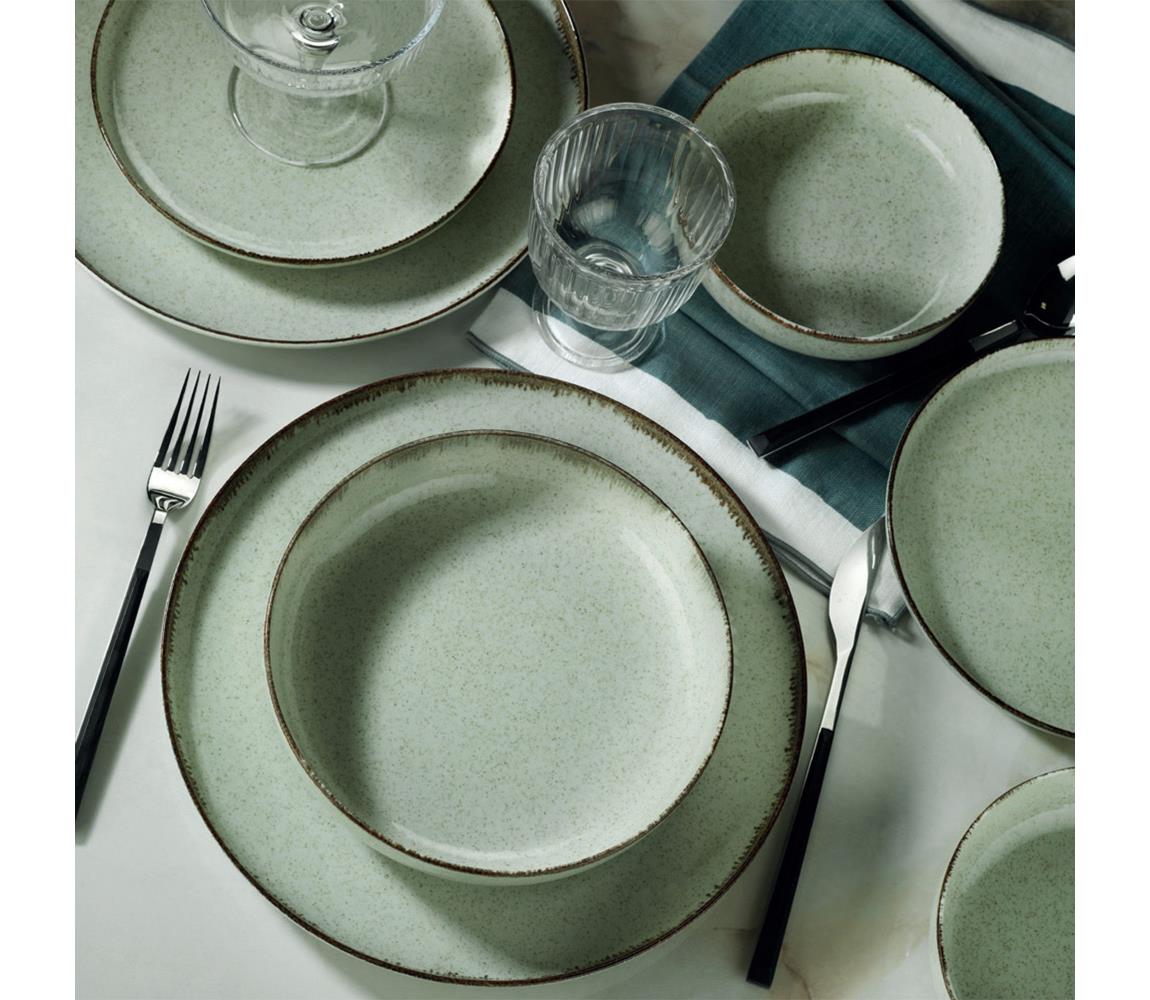 18-dielna jedálenská súprava zelená/porcelán 710KTP3389