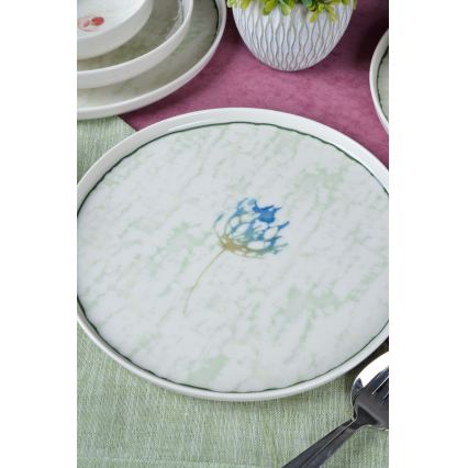 18-dielna jedálenská súprava, zelená/porcelán