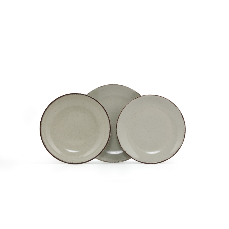 18-dielna jedálenská súprava, zelená, porcelánová