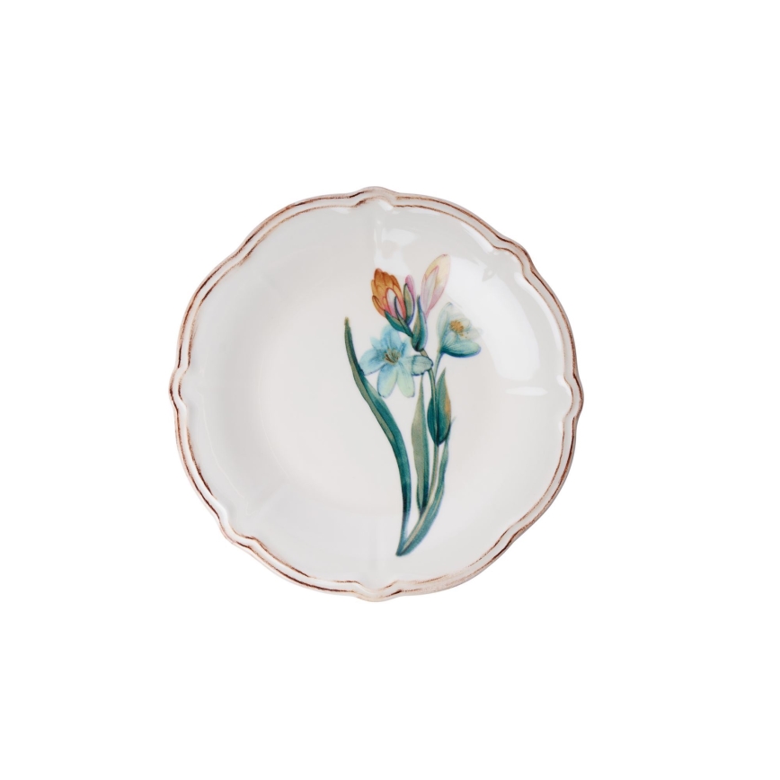 18-dielna pestrofarebná jedálenská súprava z porcelánu