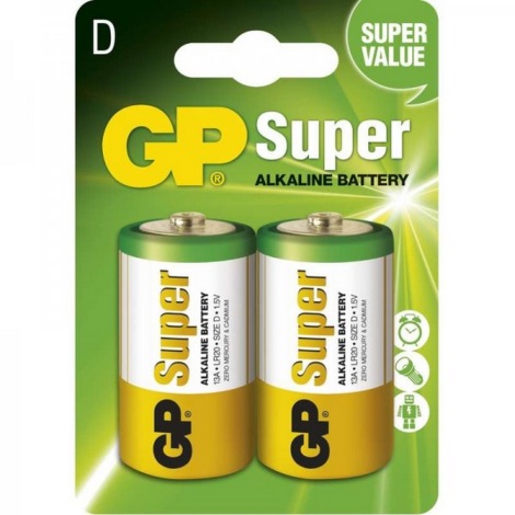 2 ks Alkalická batéria LR20 GP SUPER 1,5V