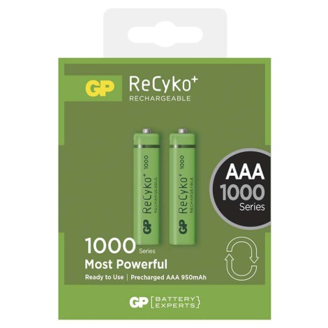 2 ks Nabíjacie batéria AAA GP RECYKO+ NiMH/1,2V/950 mAh