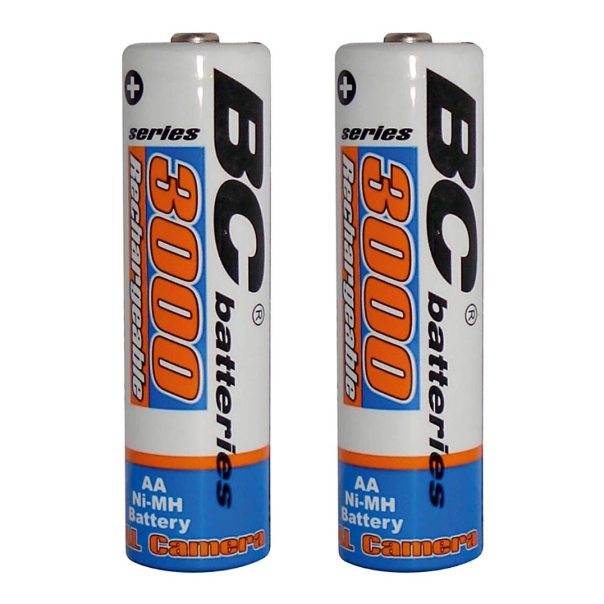 2 ks Nabíjacie batérie NiMH AA 3000 mAh 1,2V