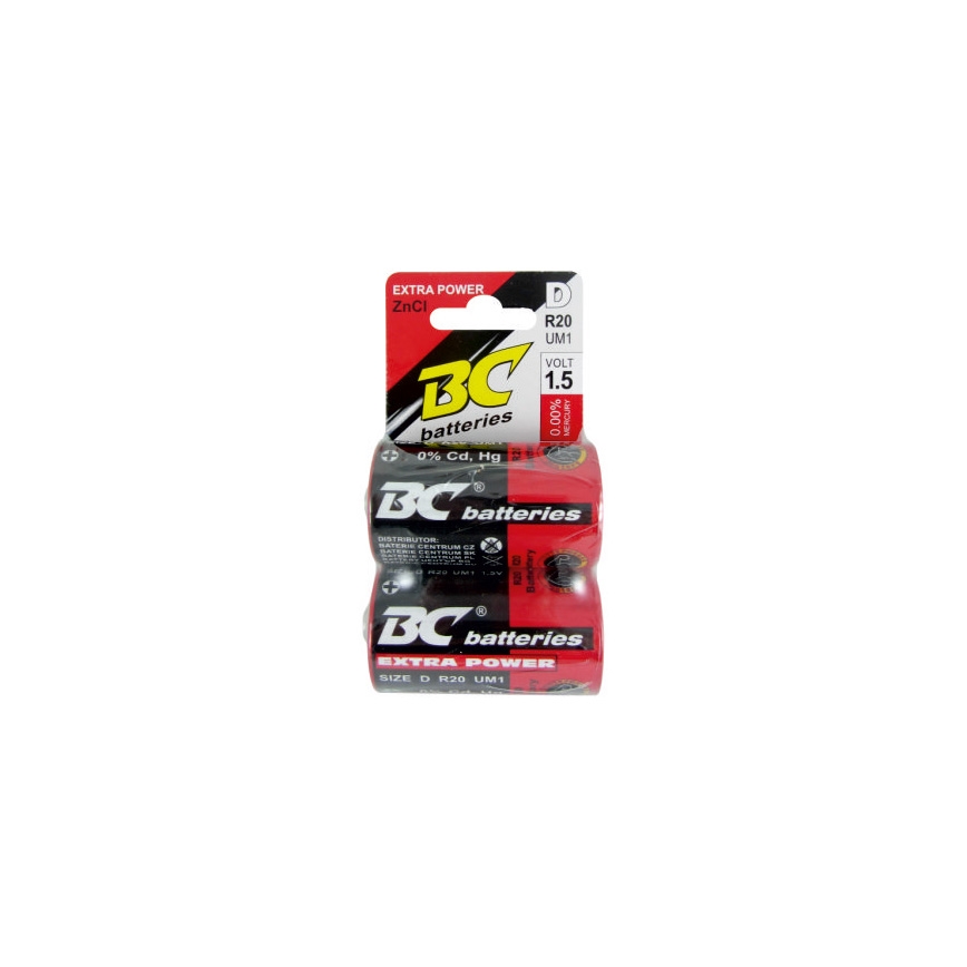 2 ks Zinkochloridová batéria EXTRA POWER D 1,5V