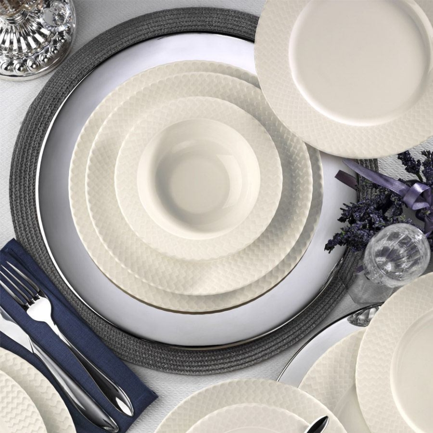 24-dielna jedálenská sada, biela/porcelán