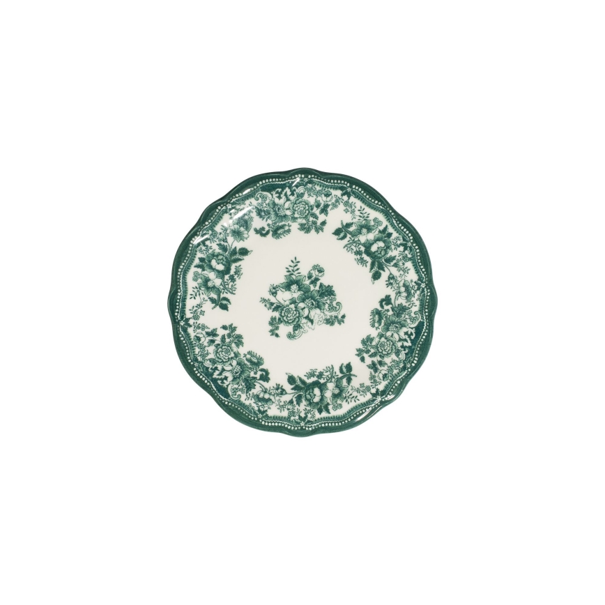 24-dielna jedálenská sada, biela/zelená, porcelán